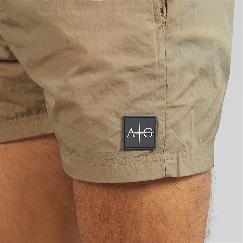 Avant Garde Mens Farris Crinkle Swimshort Beige - Image 3