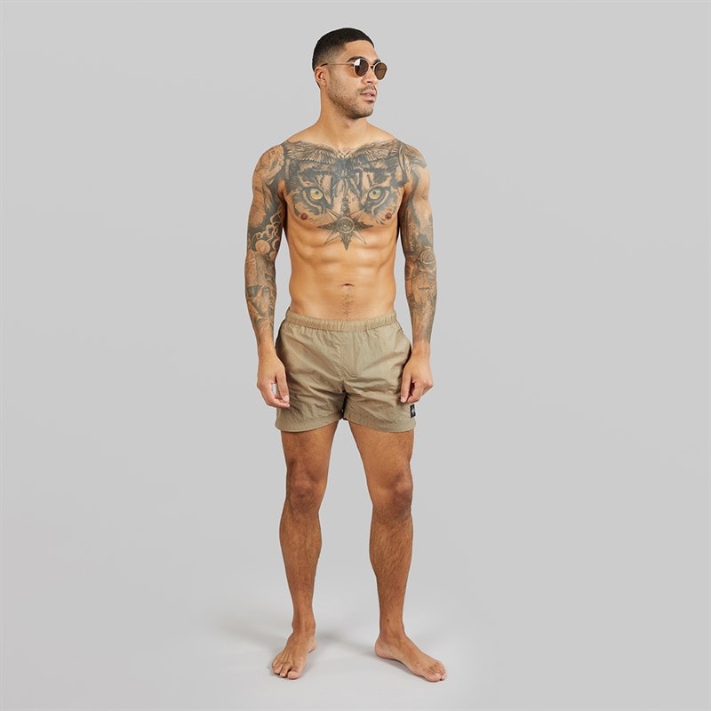 Avant Garde Mens Farris Crinkle Swimshort Beige - Image 4