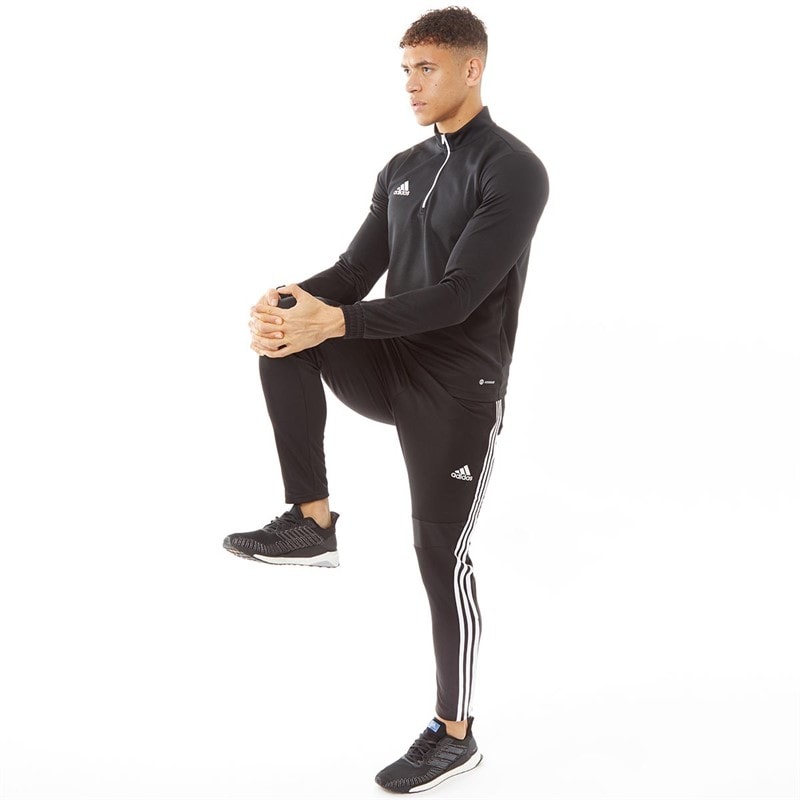 adidas Mens Entrada 22 1/4 Zip Training Top Black/White - Image 3