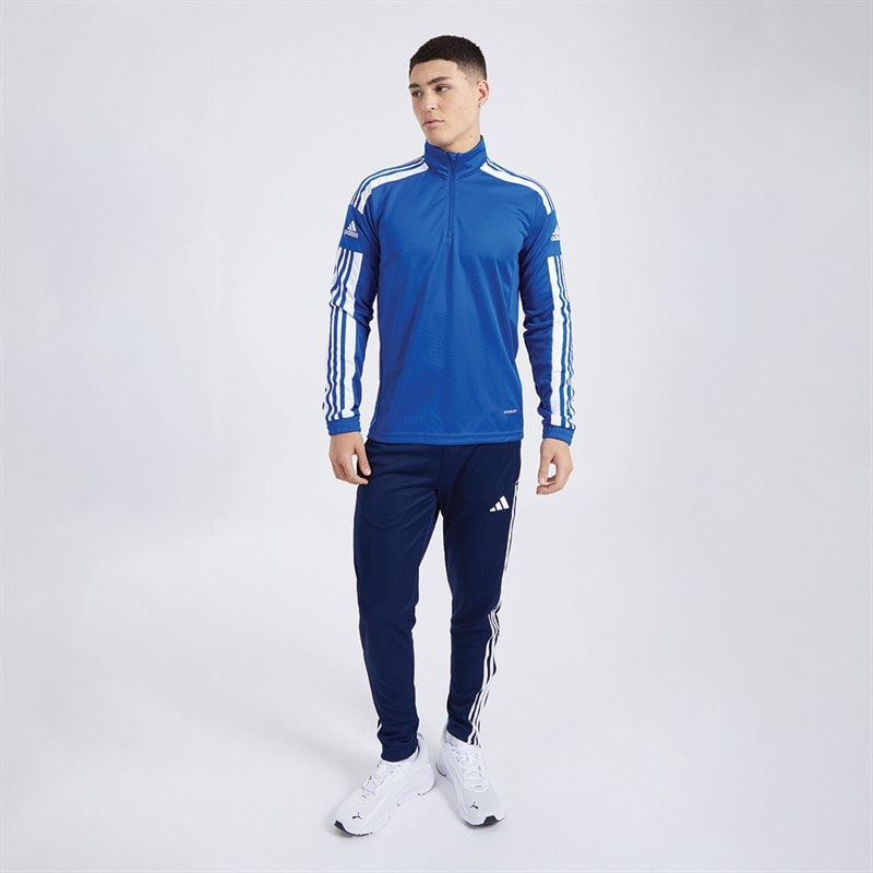 adidas Men's Squadra 21 1/4 Zip Training Top Royal Blue/White - Image 4