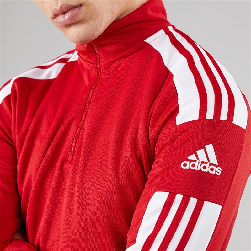 adidas Mens Squadra 21 1/4 Zip Training Top Team Power Red/White - Image 3