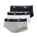 adidas Mens Active Flex Cotton Three Pack Briefs Black/White/Grey