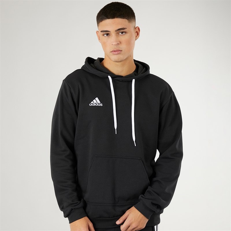 adidas Mens Entrada 22 Pullover Sweat Hoodie Black/White - Image 1