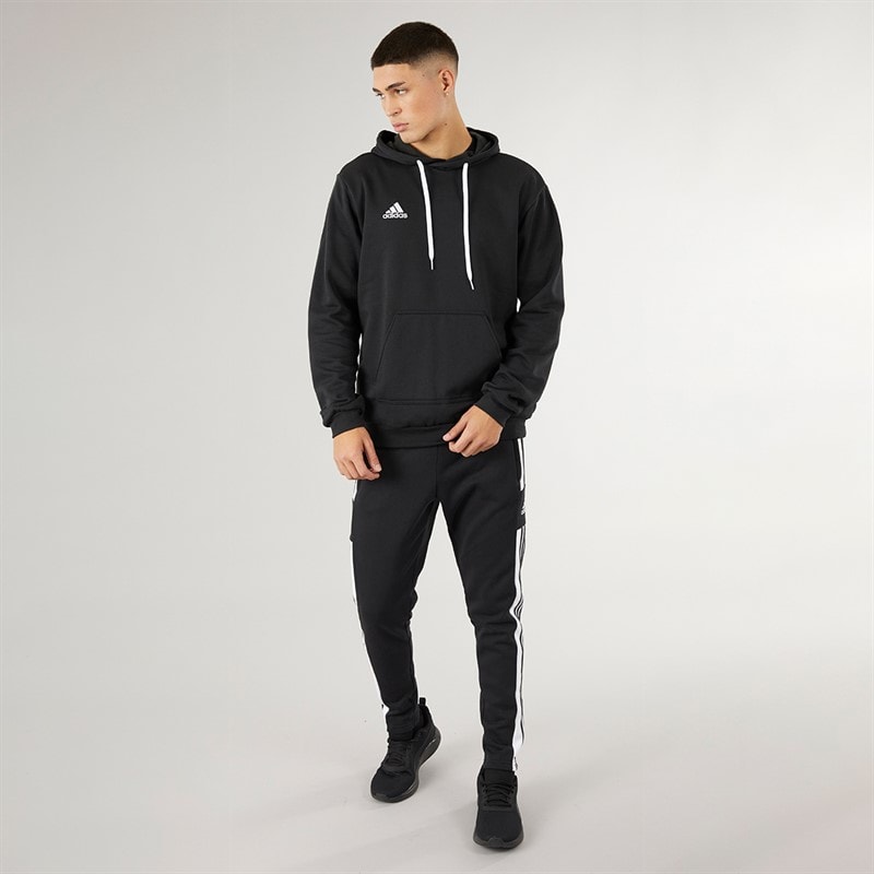 adidas Mens Entrada 22 Pullover Sweat Hoodie Black/White - Image 4