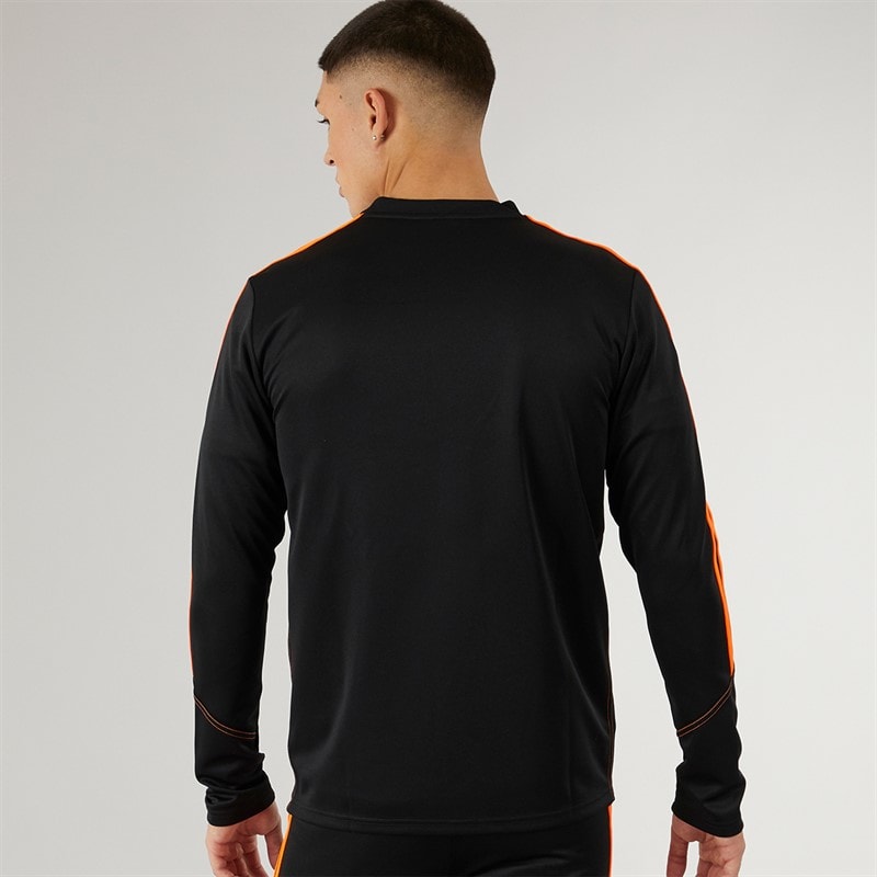 adidas Mens Tiro 23 Club 1/4 Zip Training Top Black/Signal Orange - Image 2