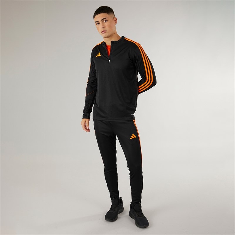 adidas Mens Tiro 23 Club 1/4 Zip Training Top Black/Signal Orange - Image 4