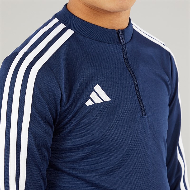 adidas Junior Tiro 23 Club 1/4 Zip Training Top Team Blue/White - Image 3