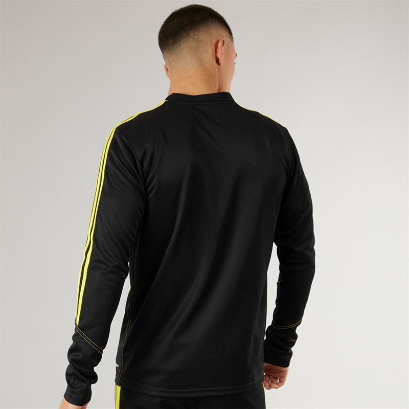 adidas Mens Tiro 23 Club 1/4 Zip Training Top Black/Bright Yellow - Image 2