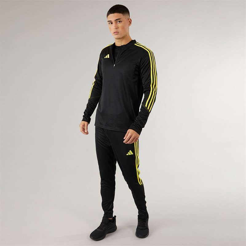 adidas Mens Tiro 23 Club 1/4 Zip Training Top Black/Bright Yellow - Image 4
