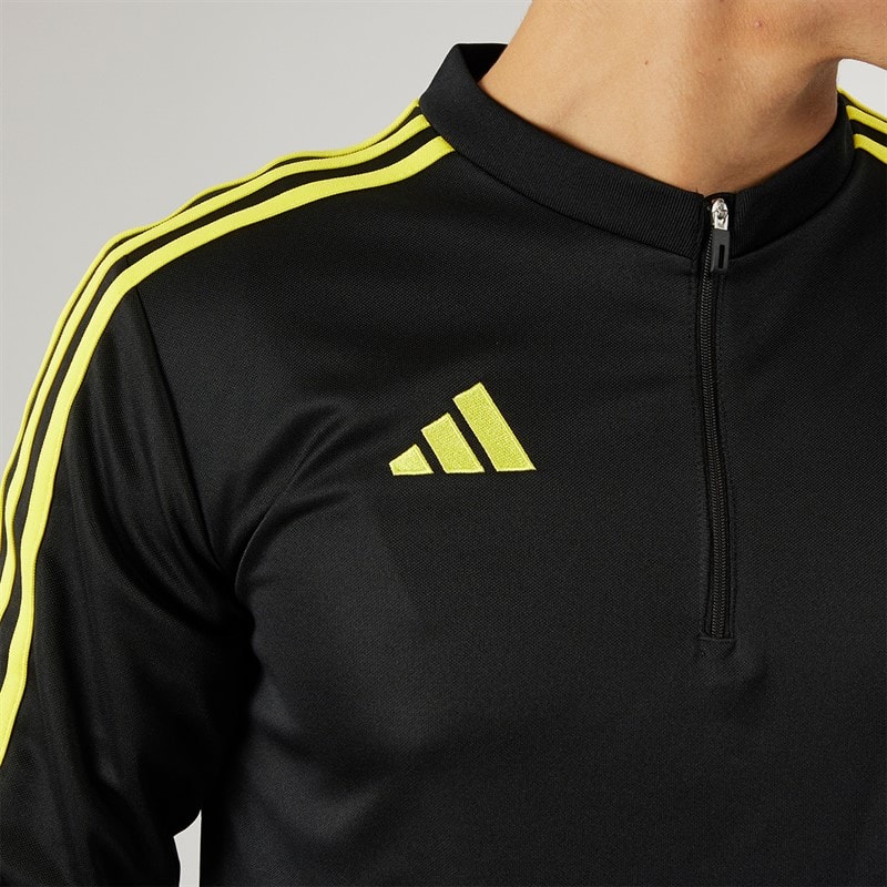 adidas Mens Tiro 23 Club 1/4 Zip Training Top Black/Bright Yellow - Image 5