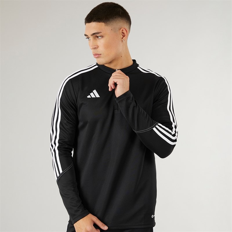 adidas Mens Tiro 23 Club 1/4 Zip Training Top Black/White - Image 3