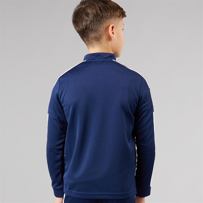 adidas Junior Squadra 21 1/4 Zip Training Top Navy Blue/White - Image 2