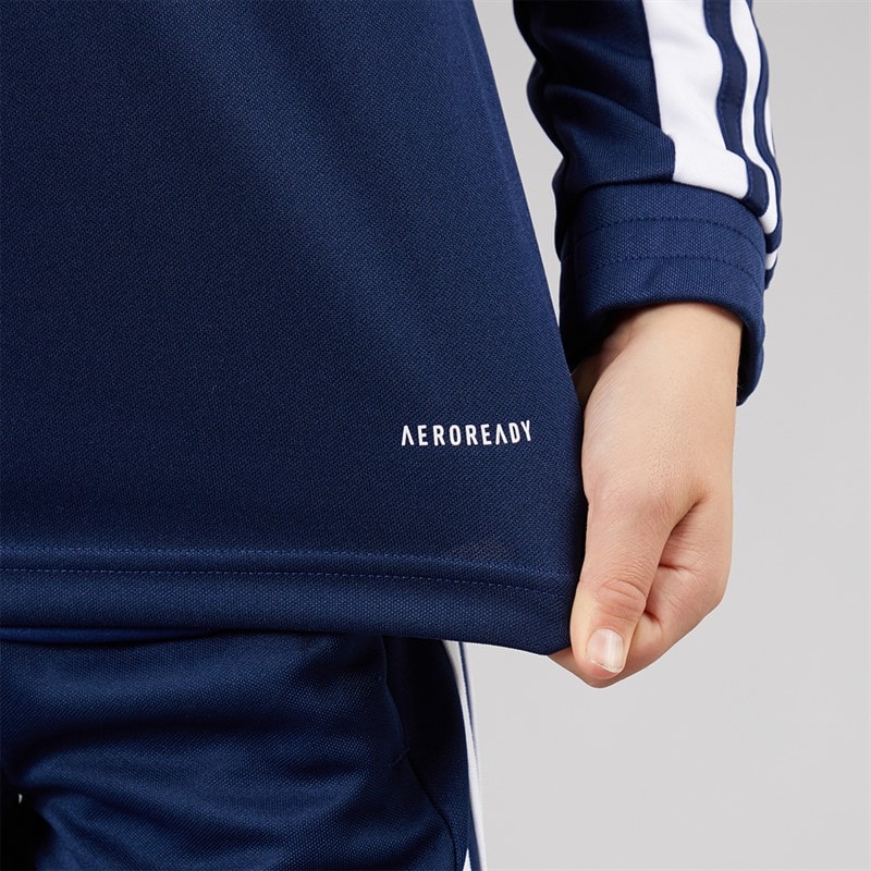 adidas Junior Squadra 21 1/4 Zip Training Top Navy Blue/White - Image 3
