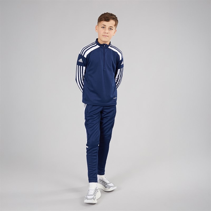 adidas Junior Squadra 21 1/4 Zip Training Top Navy Blue/White - Image 4