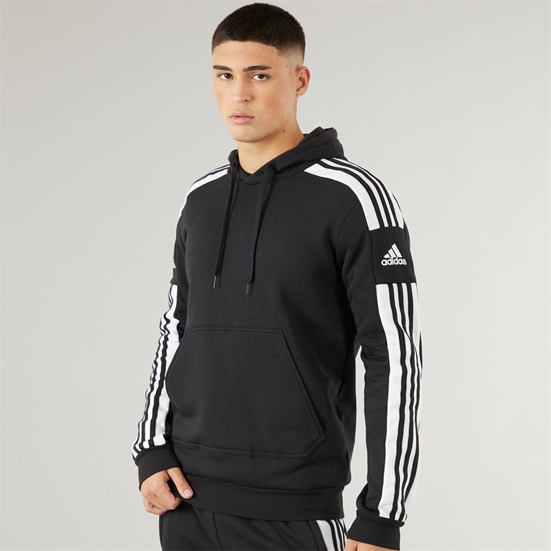 adidas Mens Squadra 21 Pullover Sweat Hoodie Black/White - Image 1