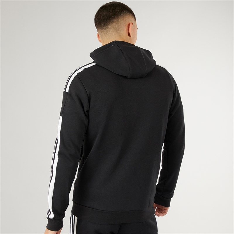 adidas Mens Squadra 21 Pullover Sweat Hoodie Black/White - Image 2