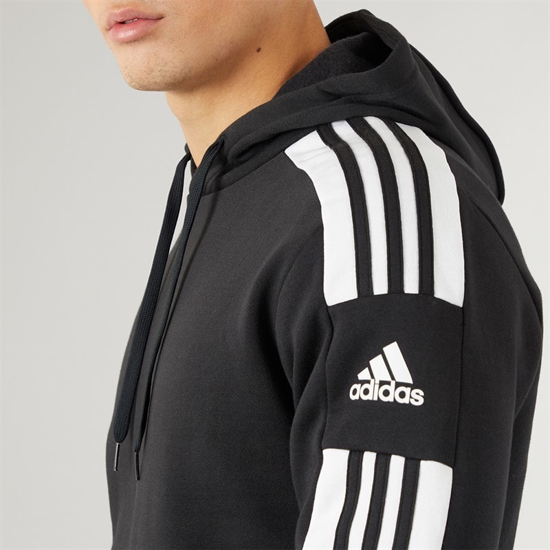 adidas Mens Squadra 21 Pullover Sweat Hoodie Black/White - Image 3