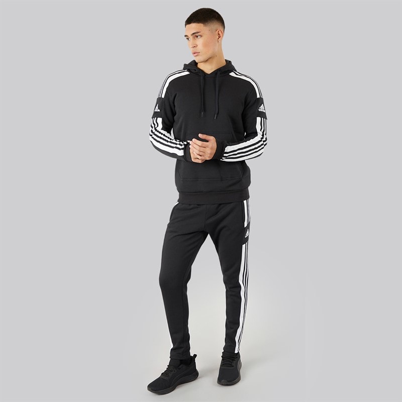 adidas Mens Squadra 21 Pullover Sweat Hoodie Black/White - Image 4