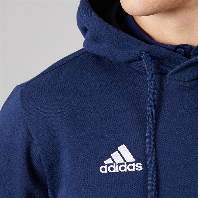 adidas Mens Entrada 22 Pullover Sweat Hoodie Navy/White - Image 3
