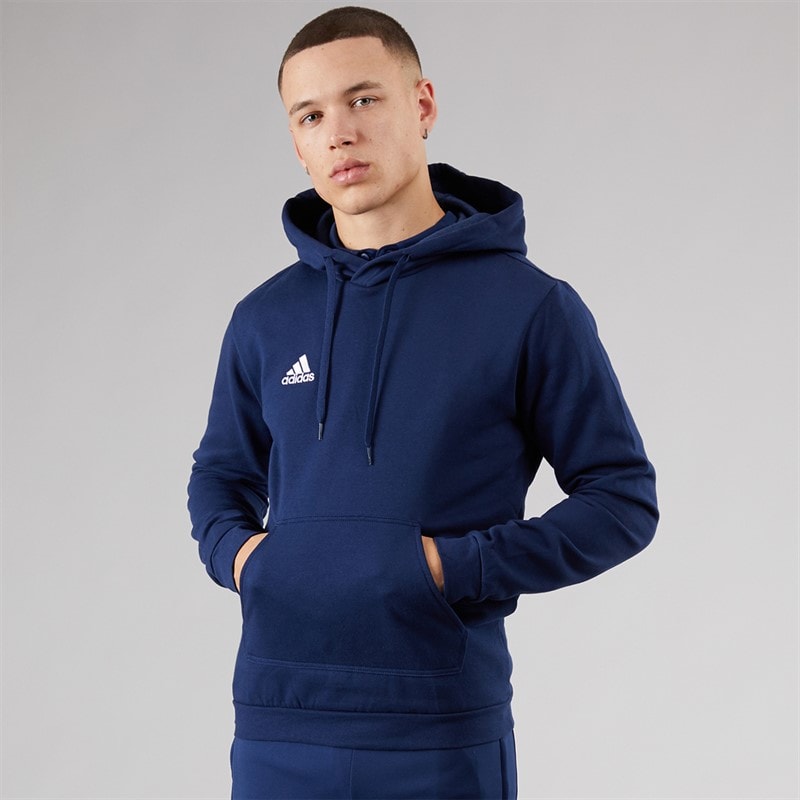 adidas Mens Entrada 22 Pullover Sweat Hoodie Navy/White - Image 5