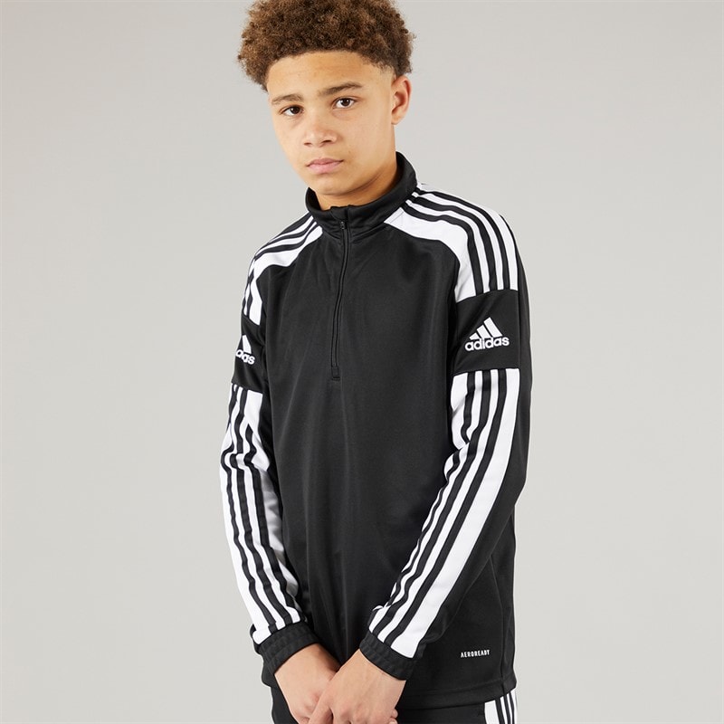 adidas Junior Squadra 21 1/4 Zip Training Top Black/White - Image 1