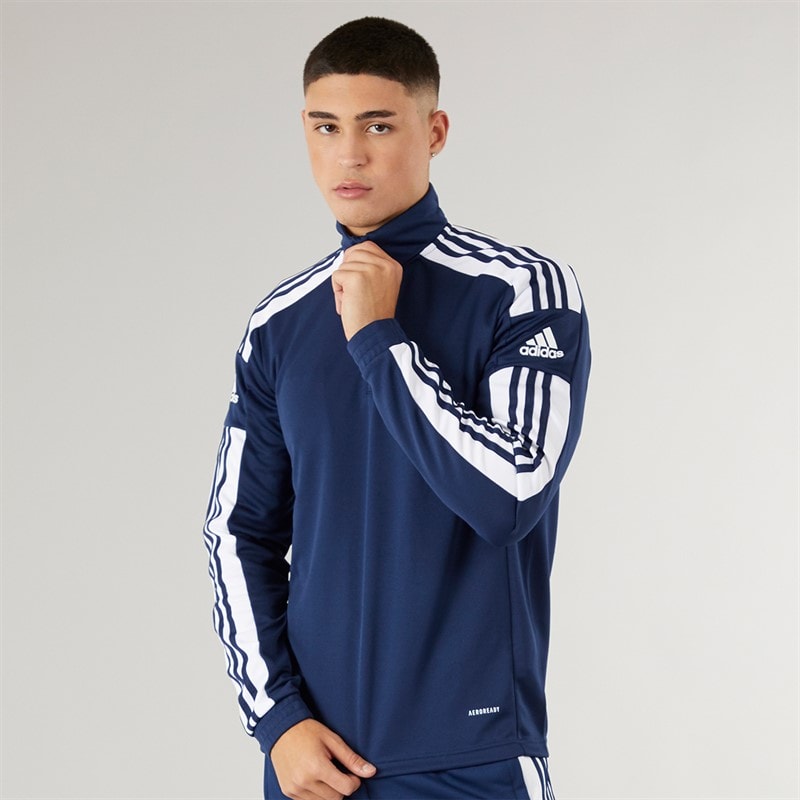 adidas Mens Squadra 21 1/4 Zip Training Top Navy/White