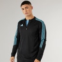 adidas Mens Tiro 23 Club 1/4 Zip Training Top Black/Preloved Blue