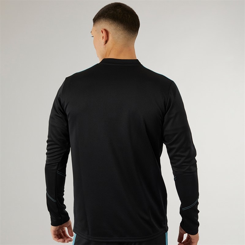 adidas Mens Tiro 23 Club 1/4 Zip Training Top Black/Preloved Blue - Image 2