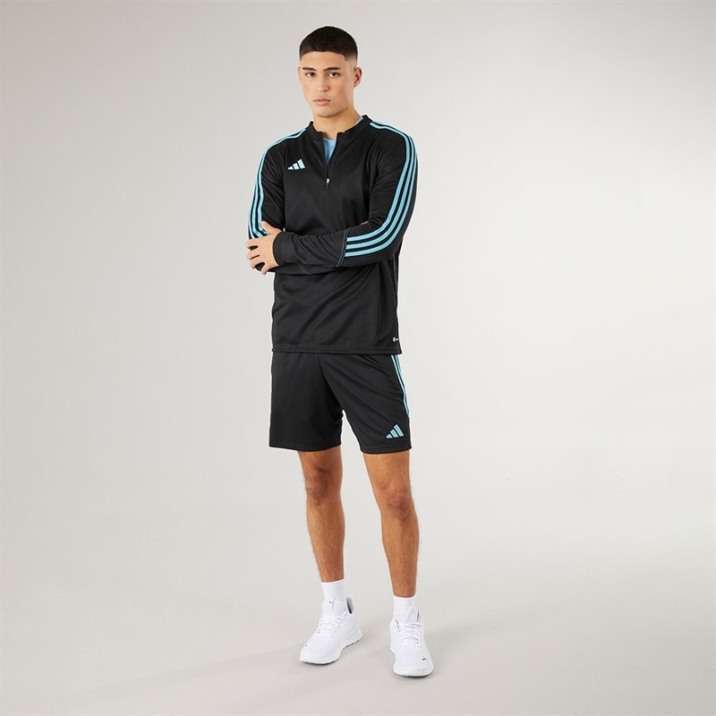 adidas Mens Tiro 23 Club 1/4 Zip Training Top Black/Preloved Blue - Image 4
