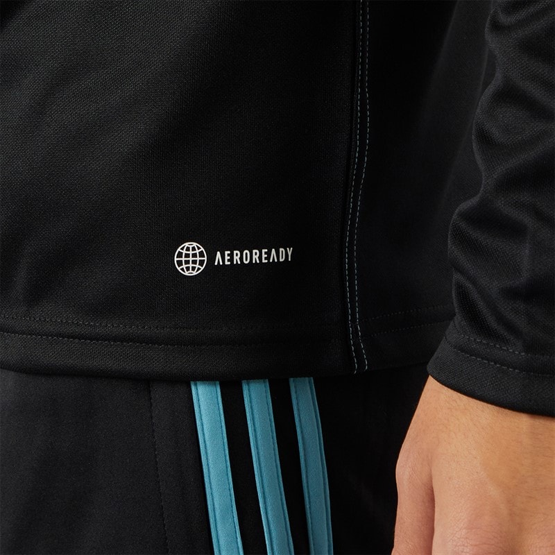 adidas Mens Tiro 23 Club 1/4 Zip Training Top Black/Preloved Blue - Image 5