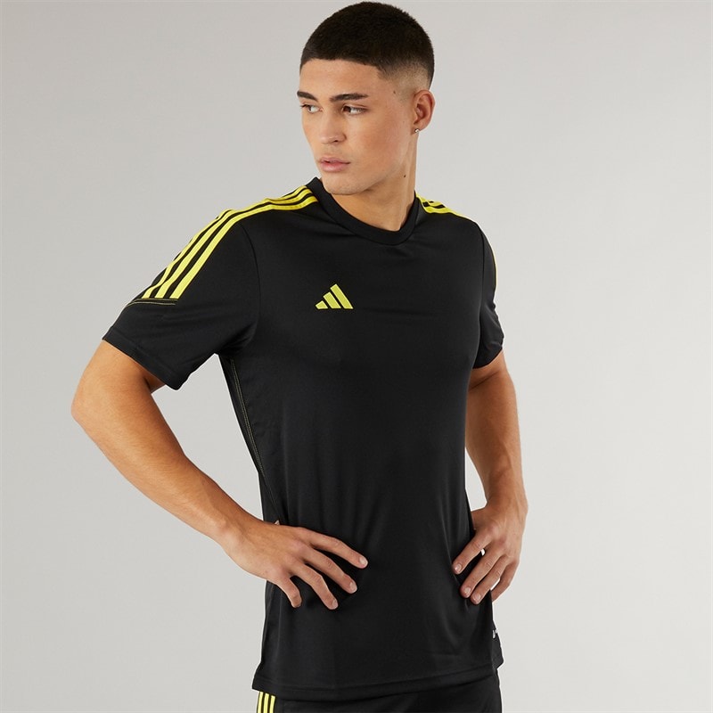 adidas Mens Tiro 23 Club T-Shirt Black/Bright Yellow - Image 1