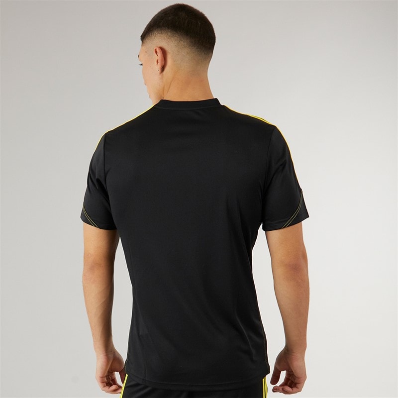 adidas Mens Tiro 23 Club T-Shirt Black/Bright Yellow - Image 2