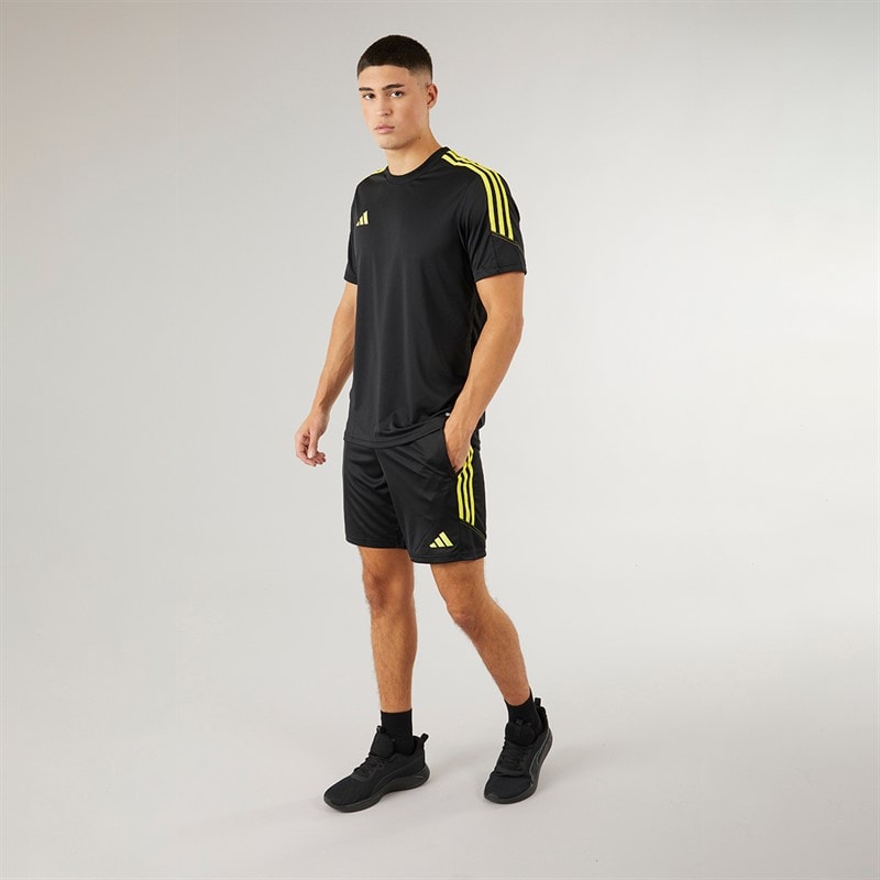 adidas Mens Tiro 23 Club T-Shirt Black/Bright Yellow - Image 4