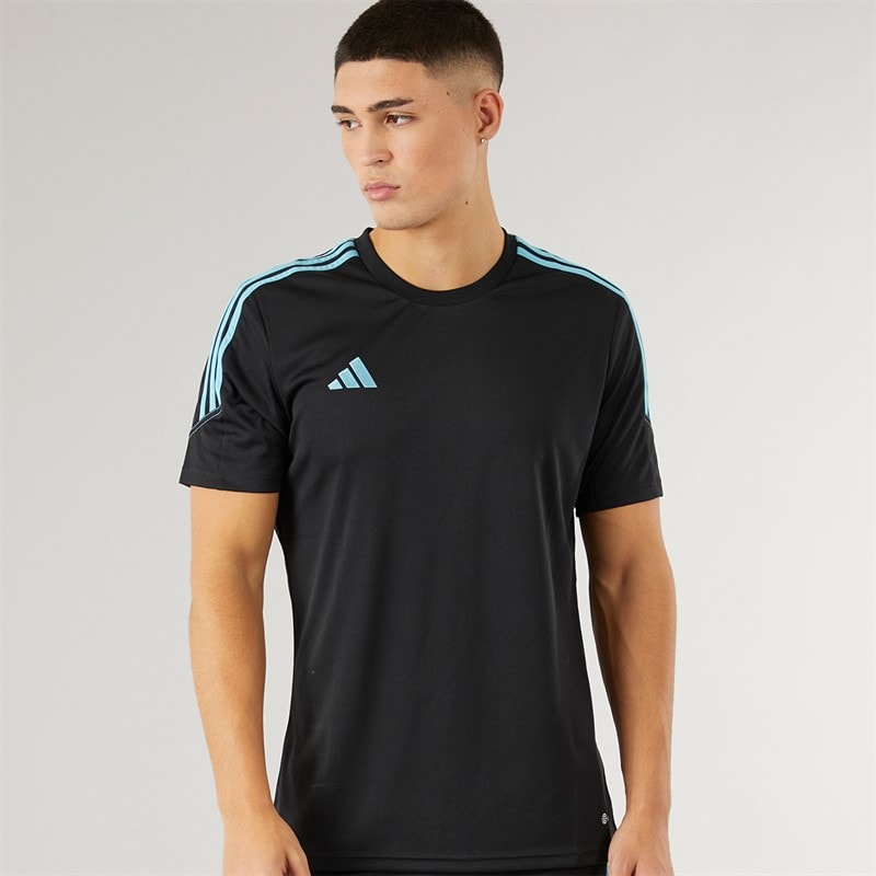 adidas Mens Tiro 23 Club T-Shirt Black/Preloved Blue - Image 1
