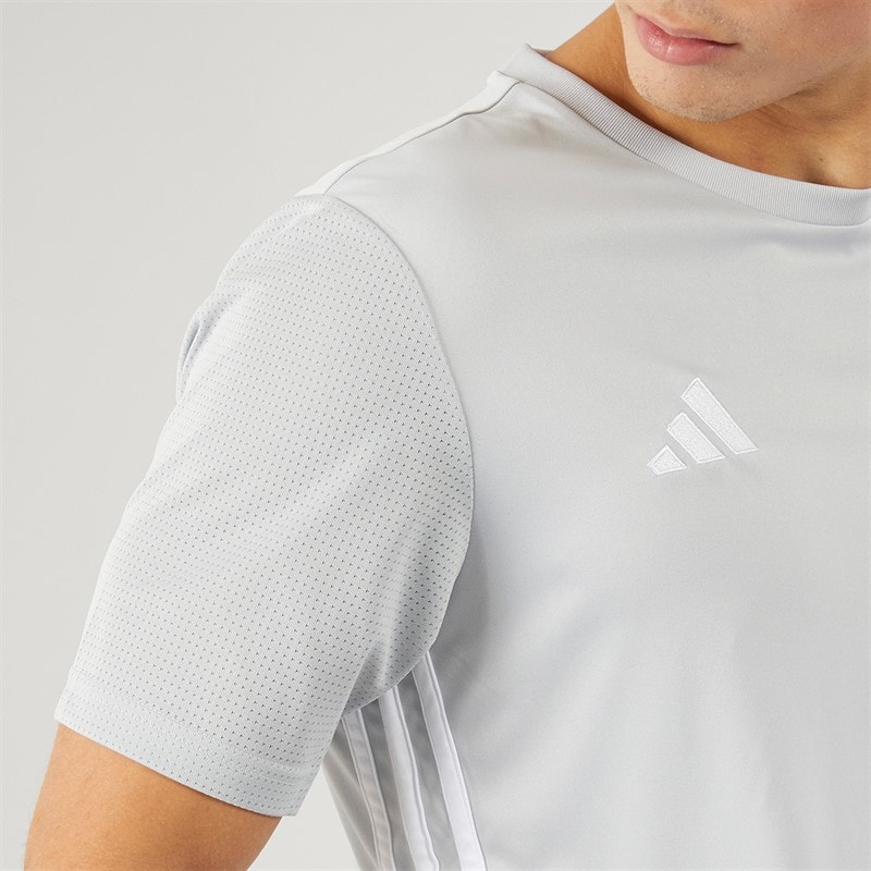 adidas Mens Tabela 23 T-Shirt Light Grey/White - Image 3