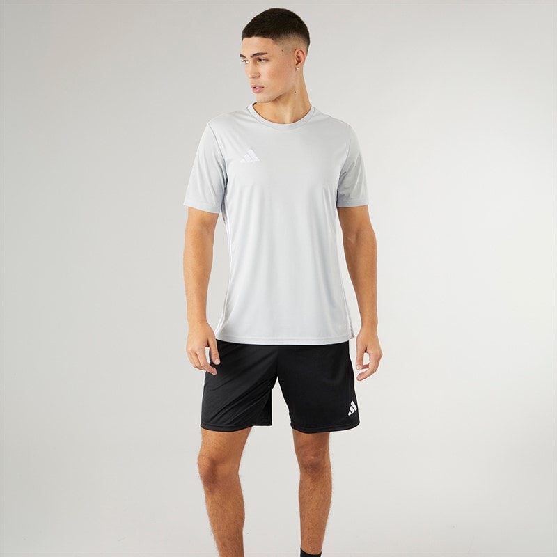 adidas Mens Tabela 23 T-Shirt Light Grey/White - Image 4