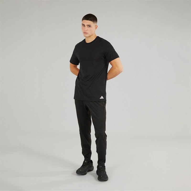 adidas Mens Comfort Flex Cotton Three Pack Crew Neck T-Shirts Black - Image 3