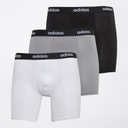 adidas Mens Cotton Stretch Three Pack Boxer Briefs Black/White/Grey