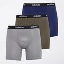 adidas Mens Cotton Stretch Three Pack Boxer Briefs Navy/Grey/Olive