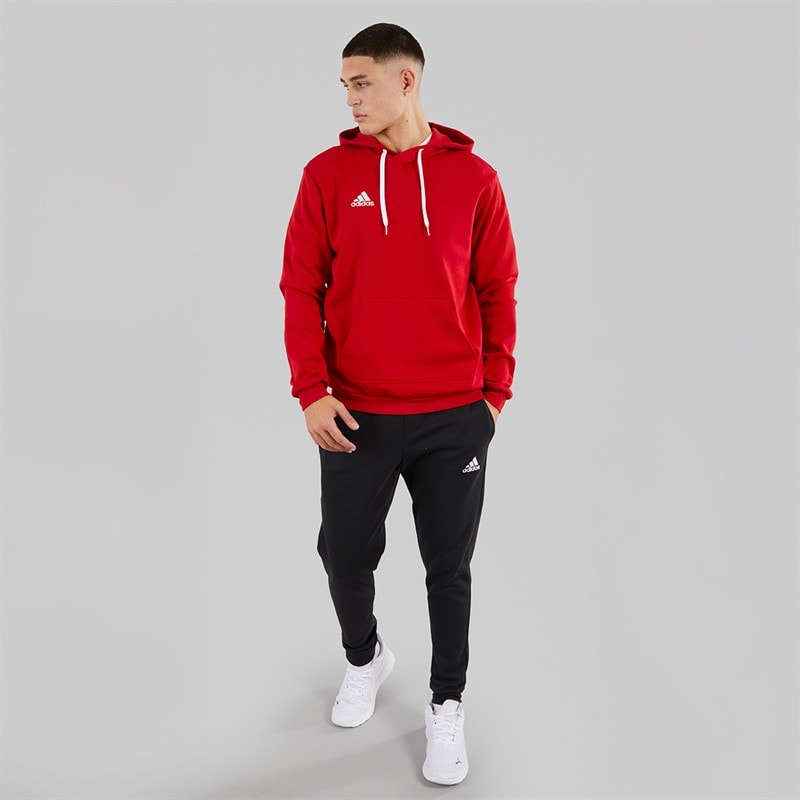 adidas Mens Entrada 22 Pullover Sweat Hoodie Team Power Red - Image 4