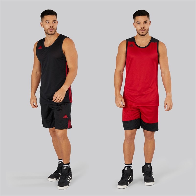adidas Mens 3G Speed Reversible Basketball Jersey Black/Power Red - Image 3