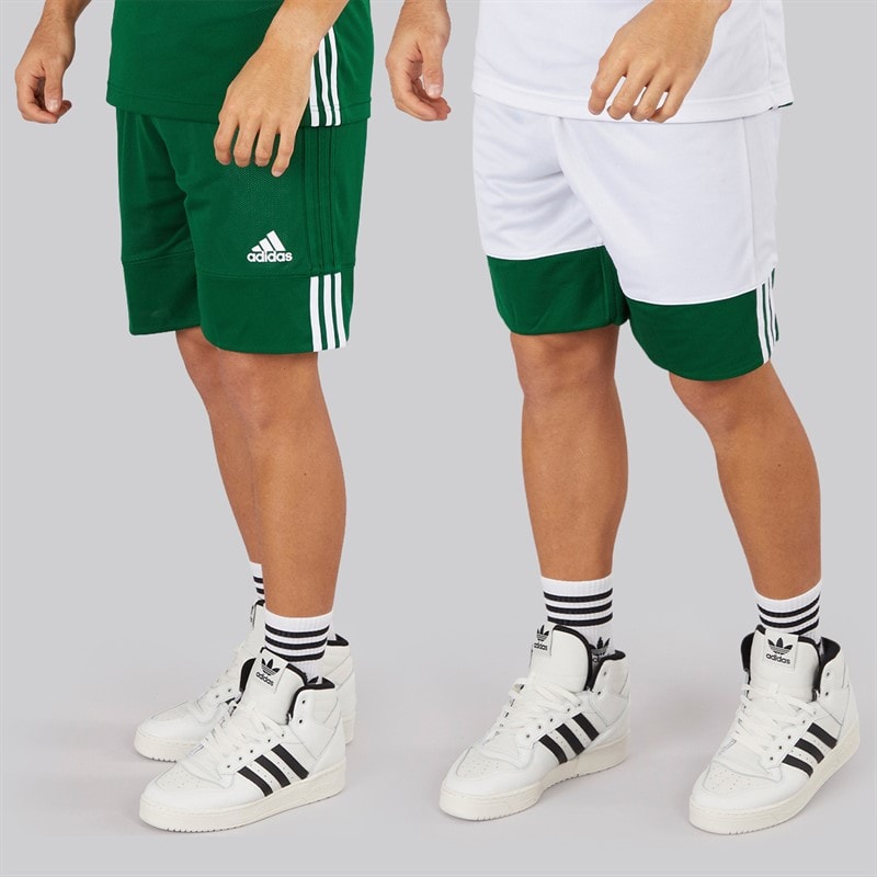 adidas Mens 3G Speed Reversible Basketball Shorts Dark Green/White - Image 1