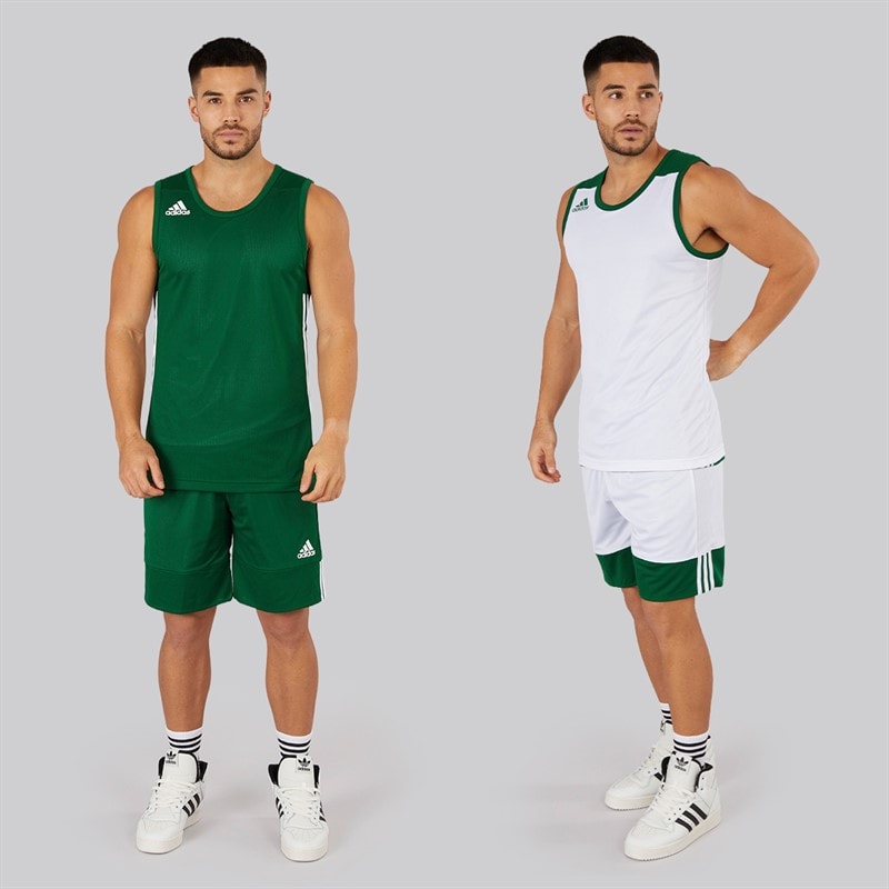 adidas Mens 3G Speed Reversible Basketball Shorts Dark Green/White - Image 4