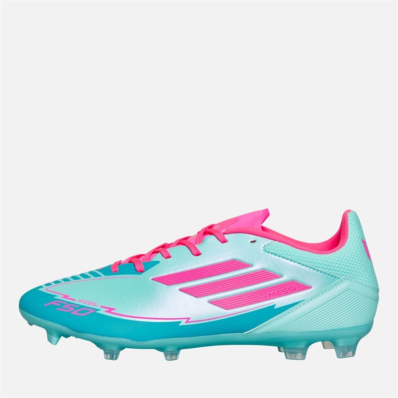 adidas Mens F50 League Messi La Vida Tropical Pack FG/MG Firm/Multi Ground Football Boots Flash Aqua/Lucid Pink/Lucid Cyan
