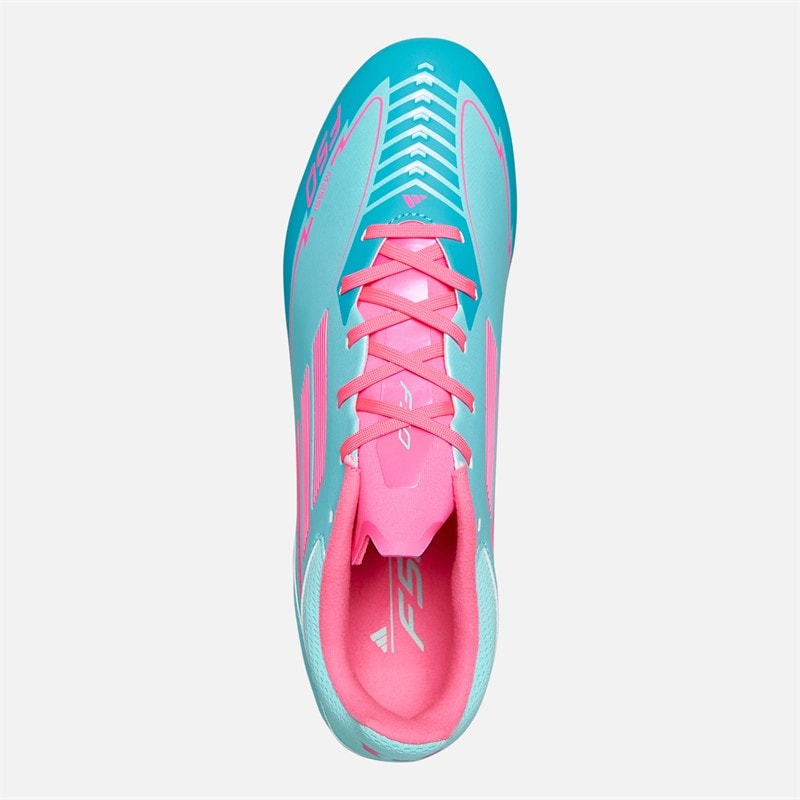 adidas Mens F50 League Messi La Vida Tropical Pack FG/MG Firm/Multi Ground Football Boots Flash Aqua/Lucid Pink/Lucid Cyan - Image 4