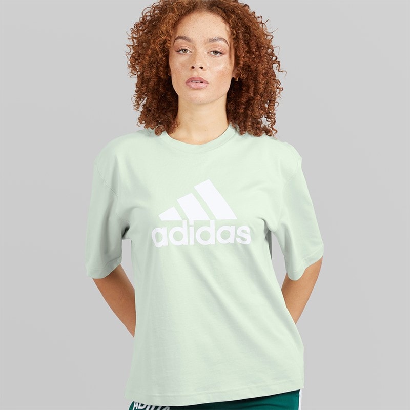 adidas Womens Future Icons Badge Of Sport T-Shirt Linen Green - Image 1