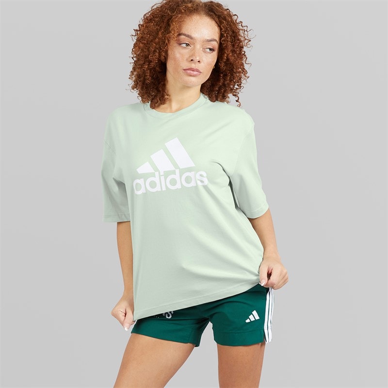 adidas Womens Future Icons Badge Of Sport T-Shirt Linen Green - Image 3