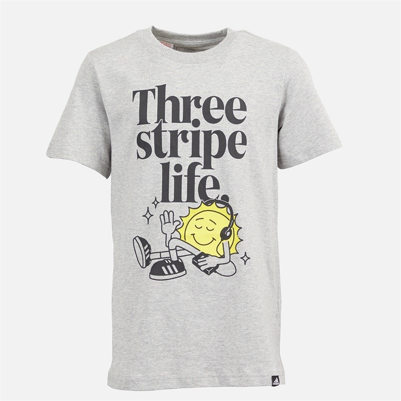 adidas Junior Boys Positivity Table T-Shirt Medium Grey Heather - Image 1