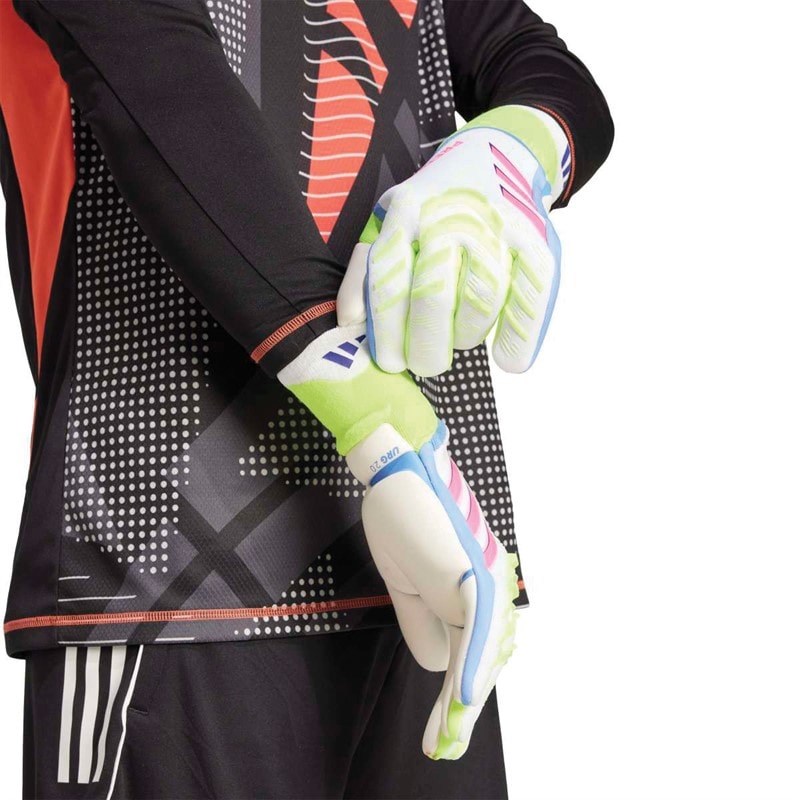 adidas Mens Predator Pro Goalkeeper Gloves White/Lucid Lemon/Lucid Pink - Image 3