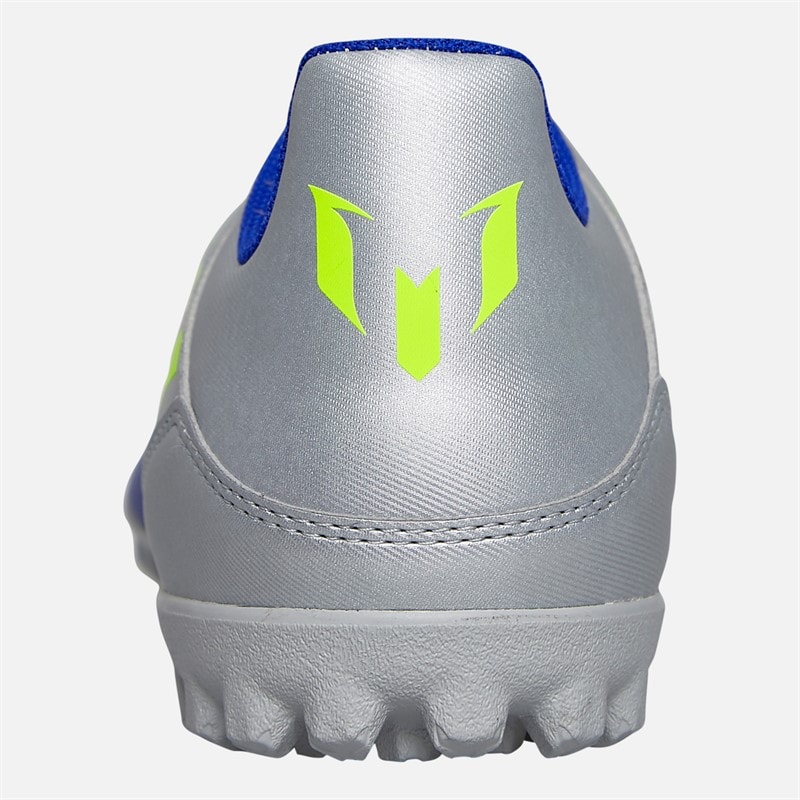 adidas Mens F50 Club Messi La Vida Rapida Pack TF Astro Football Boots Silver Metallic/Solar Yellow/Lucid Blue - Image 3